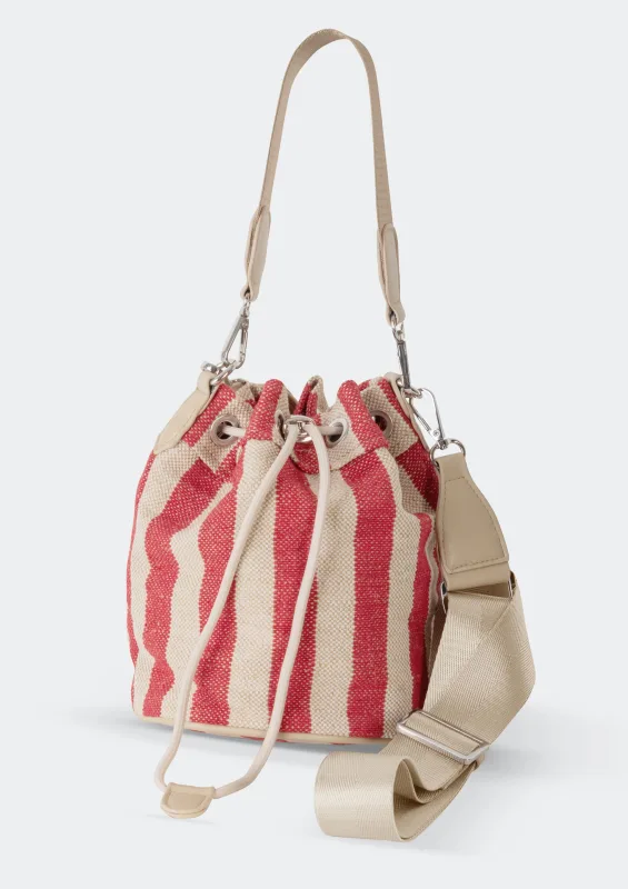 Bolsa Bucket Feminina Listrada - Vermelho - Hering Adulto - Bolsas