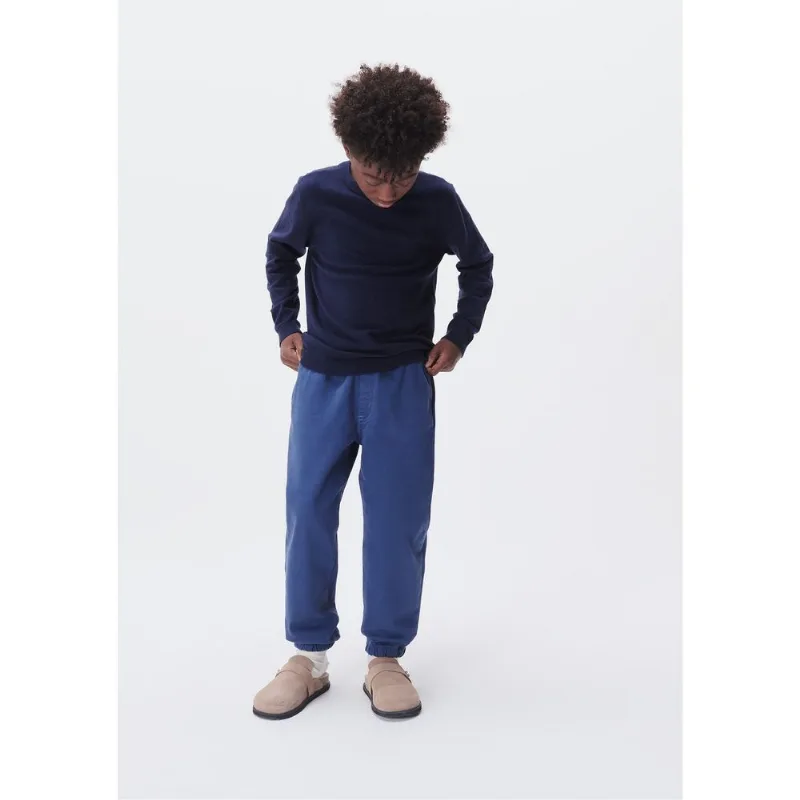 Calça Jogger Infantil Menino Em Moletom Sarjado - Azul 014