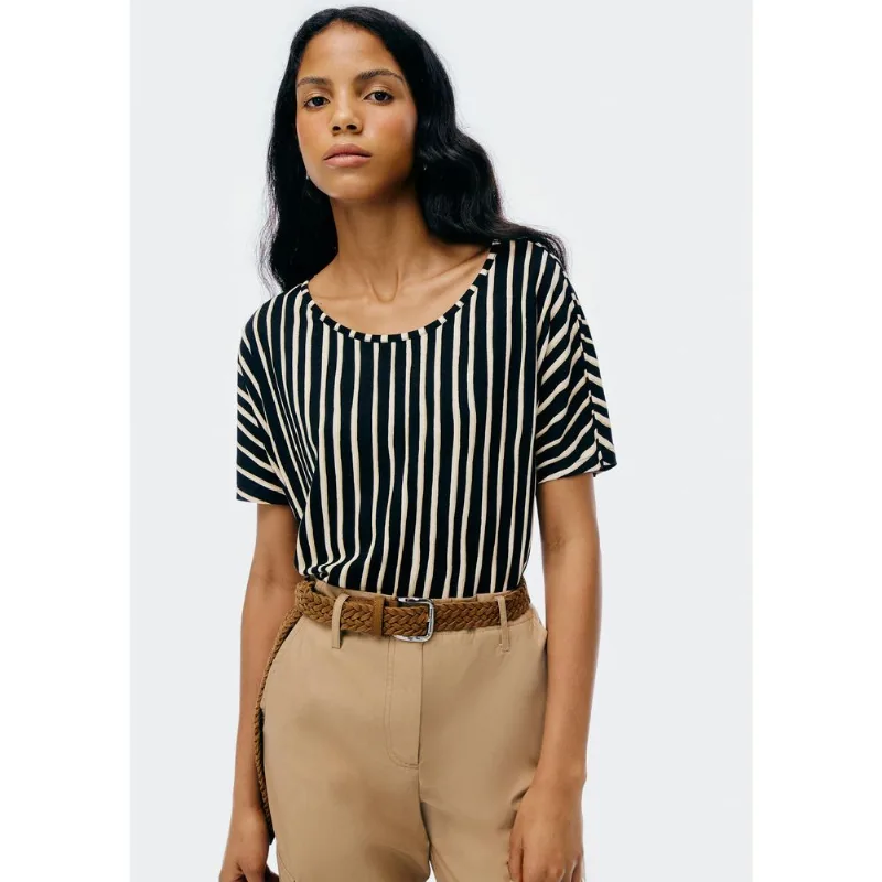 Blusa Feminina Manga Curta Estampada - Preto M