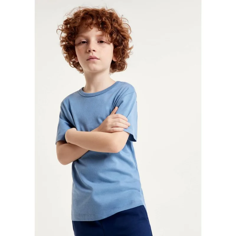 Camiseta Básica Infantil Unissex Regular - Azul 004