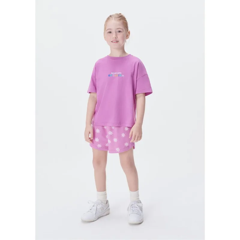 Conjunto Infantil Menina Curto Estampado - Roxo 005