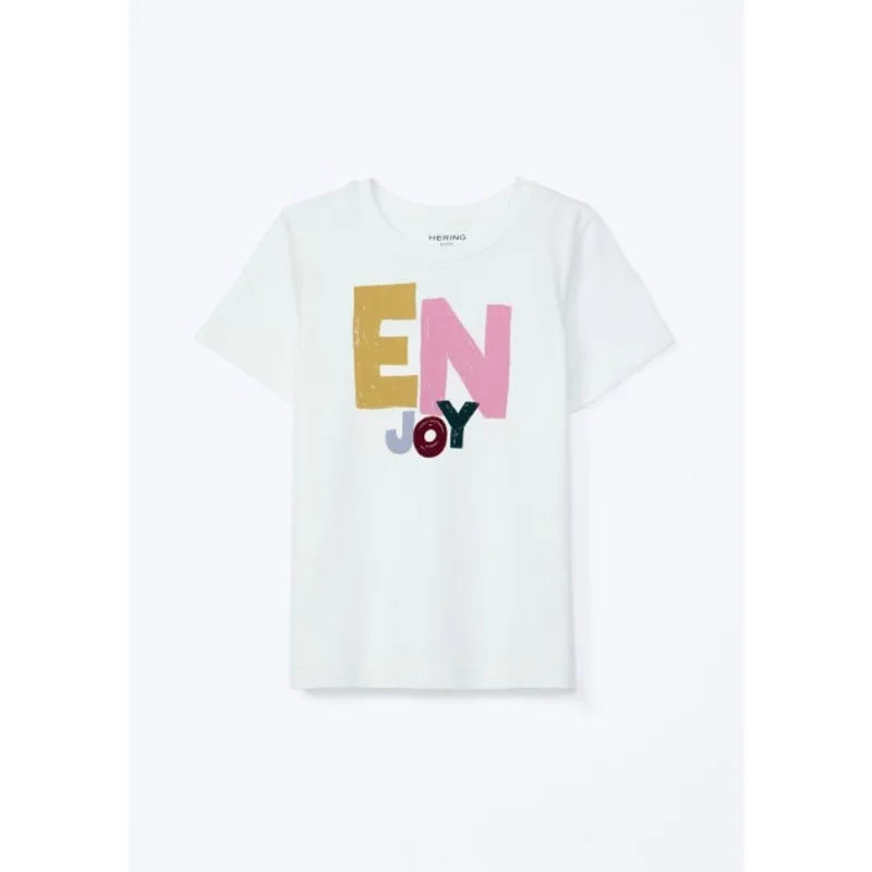 Blusa Infantil Menina Manga Curta Com Estampa - Branco 005