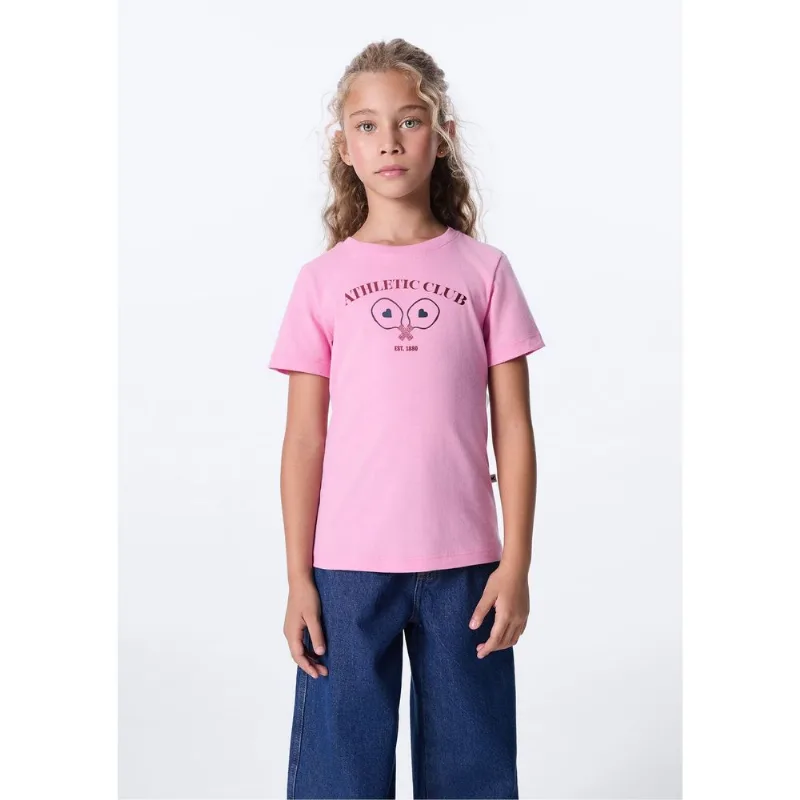 Blusa Infantil Menina Manga Curta Com Estampa - Rosa 012