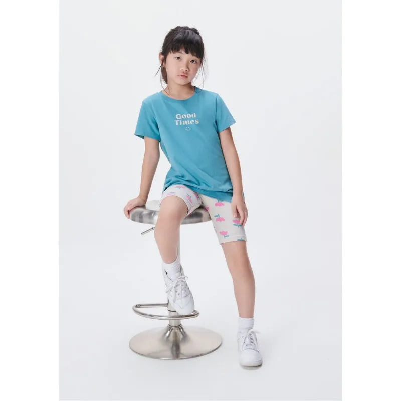 Conjunto Infantil Menina Curto Com Estampa - Azul 006