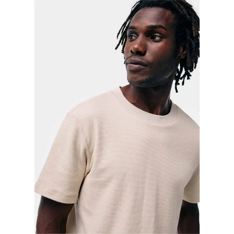 Camiseta Masculina Manga Curta Texturizada - Bege M