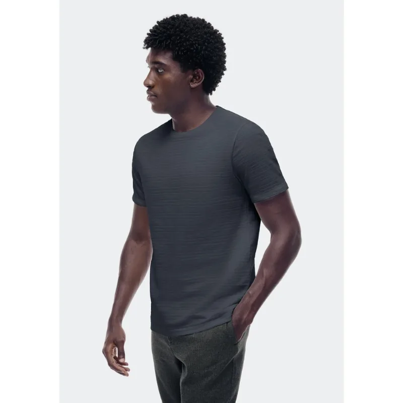 Camiseta Masculina Manga Curta Em Malha Texturizada - Cinza XXG