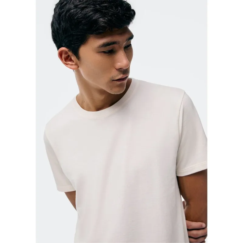 Camiseta Básica Unissex Manga Curta Regular World - Off white P