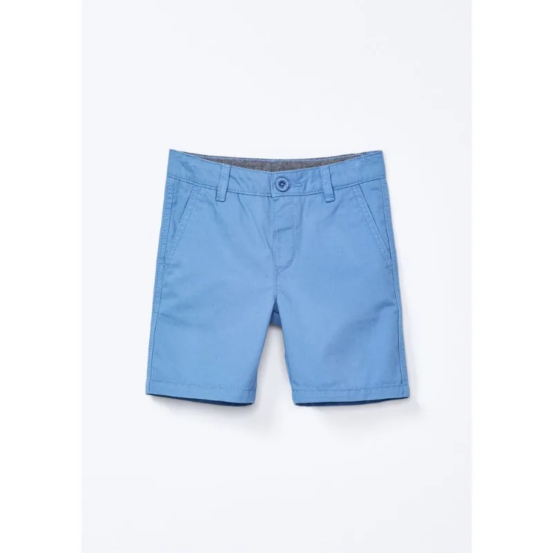 Bermuda Infantil Menino Toddler Chino Em Sarja - Azul 002