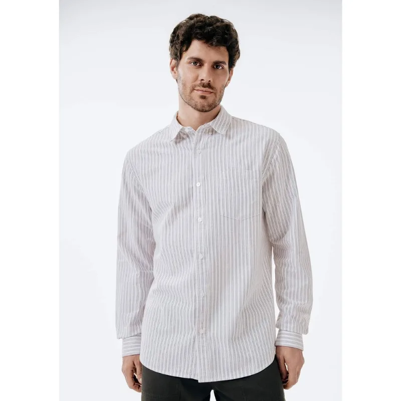 Camisa Masculina Manga Longa Fio Tinto Listrada - Off white P