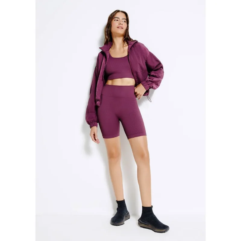 Bermuda Esportiva Feminina Biker Sem Costura - Vinho XG
