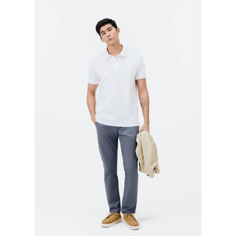 Calça Masculina Slim Em Sarja Empapelada - Cinza 048