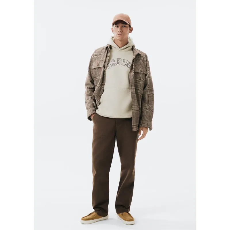 Calça Masculina Reta em Sarja - Marrom 040