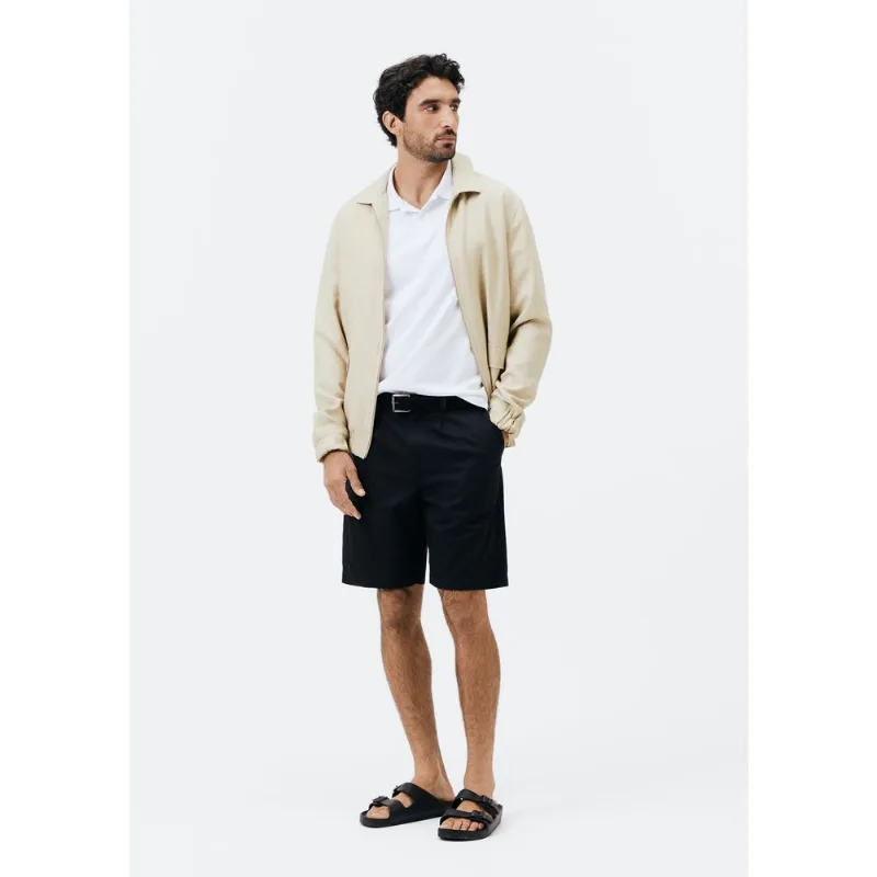Bermuda Masculina Reta em Sarja - Preto 040