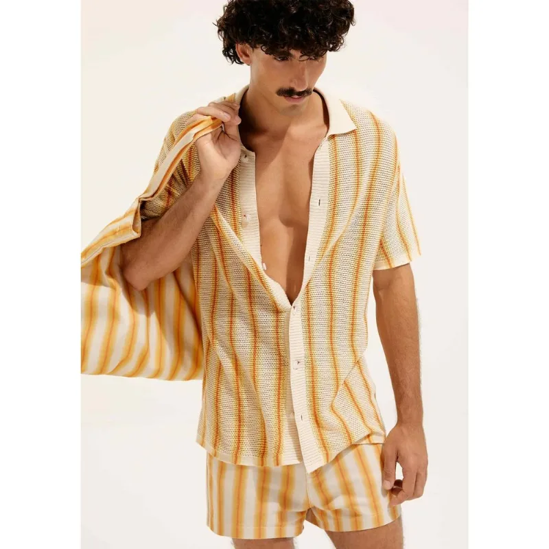 Camisa Manga Curta Listrada Hering + Cosmo - Laranja XG