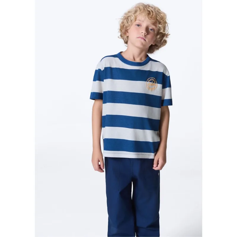 Camiseta Infantil Menino Estampada - Azul 012