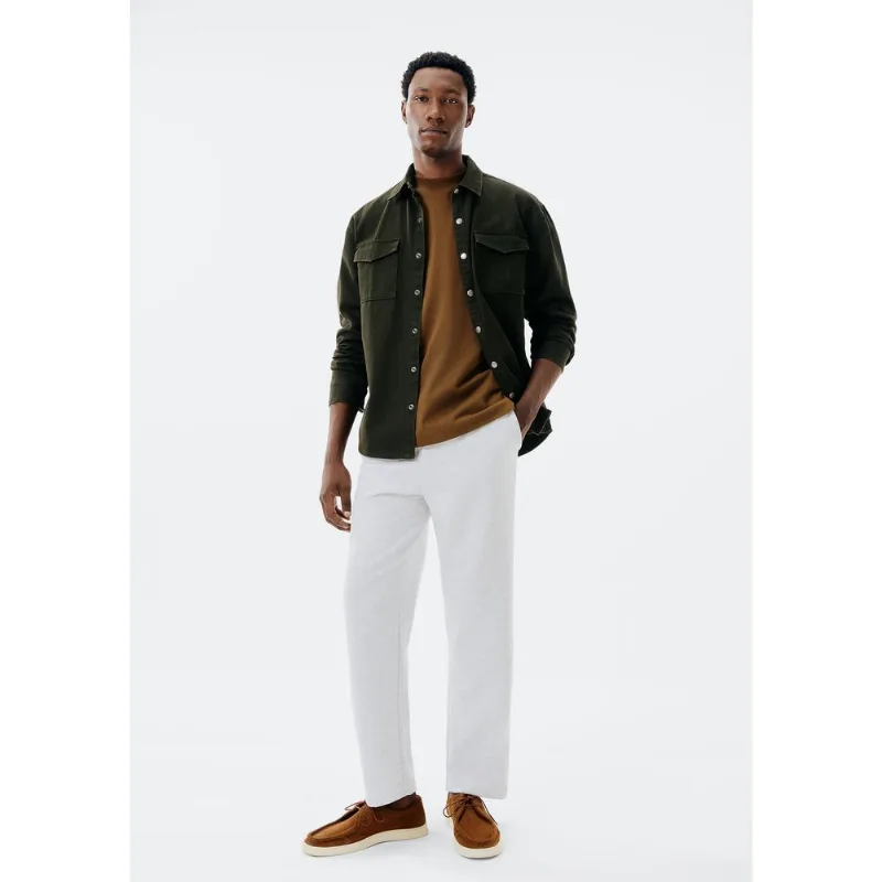 Calça Básica Masculina Reta Em Moletom Peluciado - Cinza XG