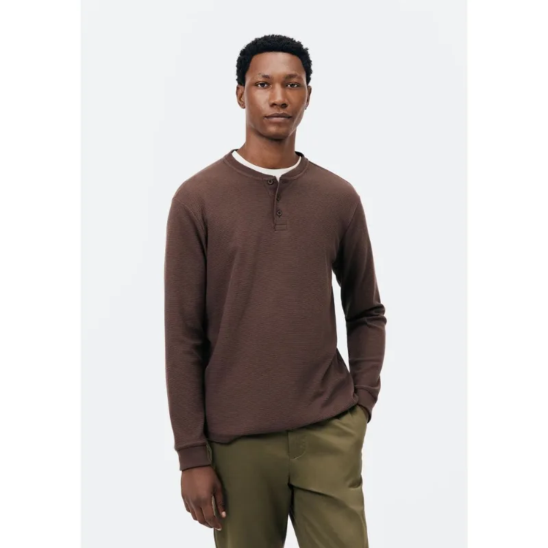 Camiseta Masculina Henley Texturizada - Vinho M
