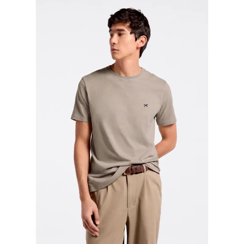 Camiseta Básica Masculina World Com Bordado - Bege M