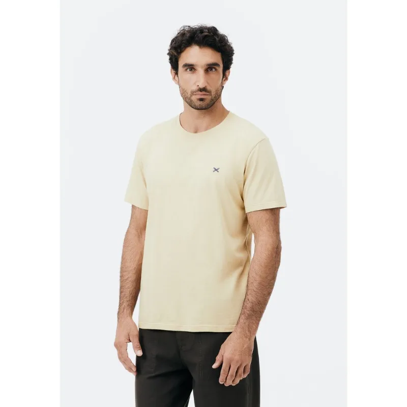 Camiseta Básica Masculina World Com Bordado - Bege M