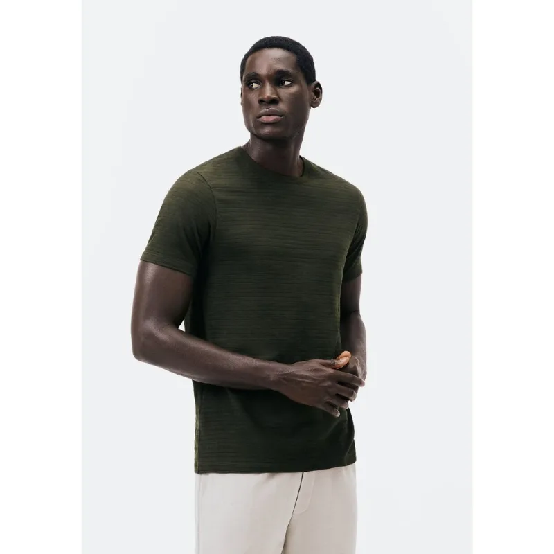 Camiseta Masculina Manga Curta Em Malha Texturizada - Verde XXG