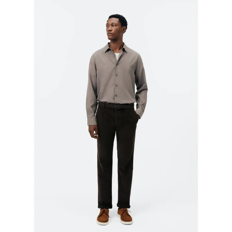 Calça Masculina Reta Em Veludo - Marrom 040
