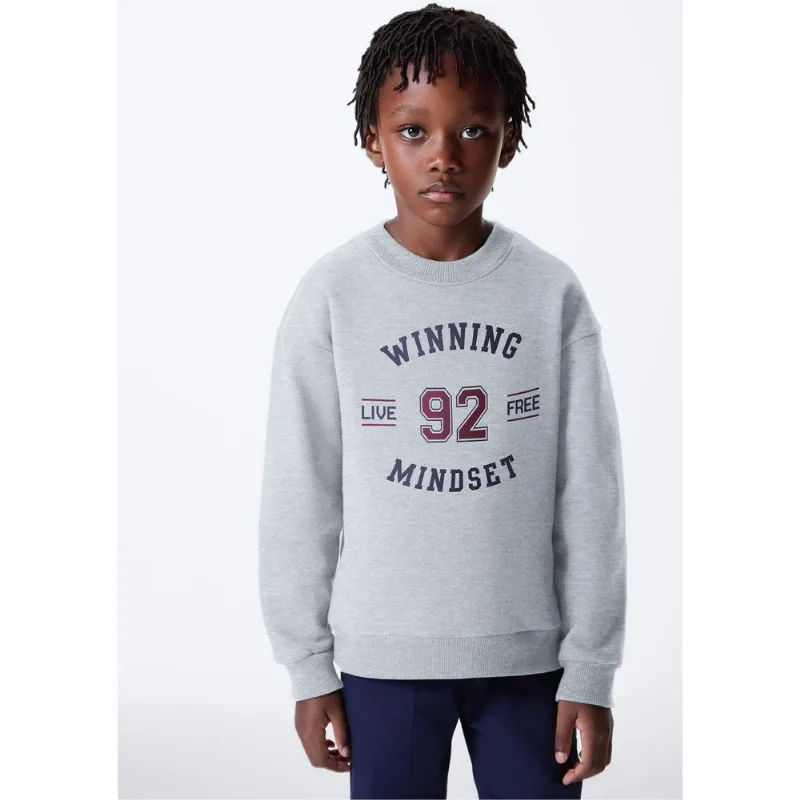 Blusão Infantil Menino Em Moletom Estampado - Cinza 010