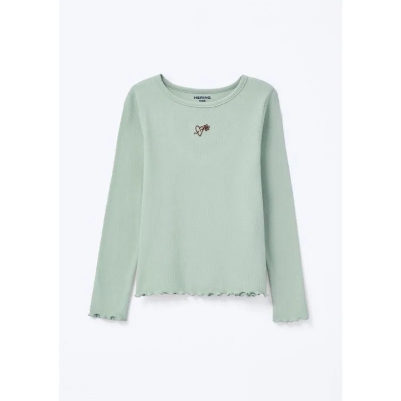Blusa Manga Longa Infantil Menina Em Ribana - Verde 012