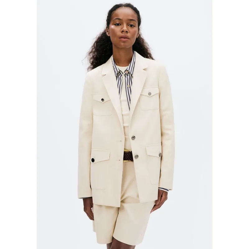 Blazer Feminino Com Bolsos - Creme G