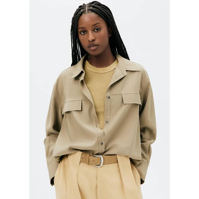 Camisa Feminina Manga Longa Peach Touch - Bege XP