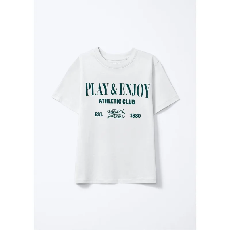 Camiseta Infantil Menino Manga Curta Com Estampa - Branco 008