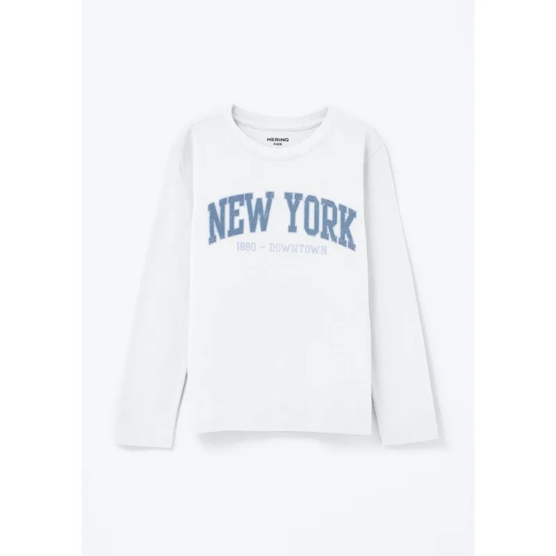 Camiseta Infantil Menino Manga Longa Com Estampa Hering Kids - Branco 012