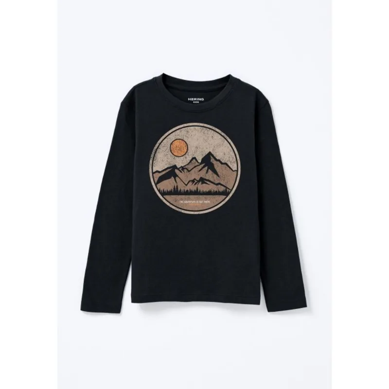 Camiseta Infantil Menino Manga Longa Com Estampa Hering Kids - Preto 008