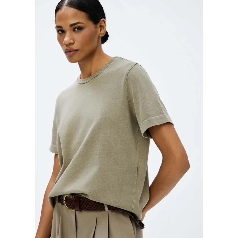 Blusa Feminina Manga Curta Em Malha Binada - Verde M