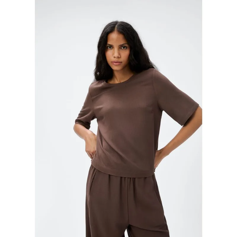 Blusa Feminina Em Viscose Creponada - Marrom M