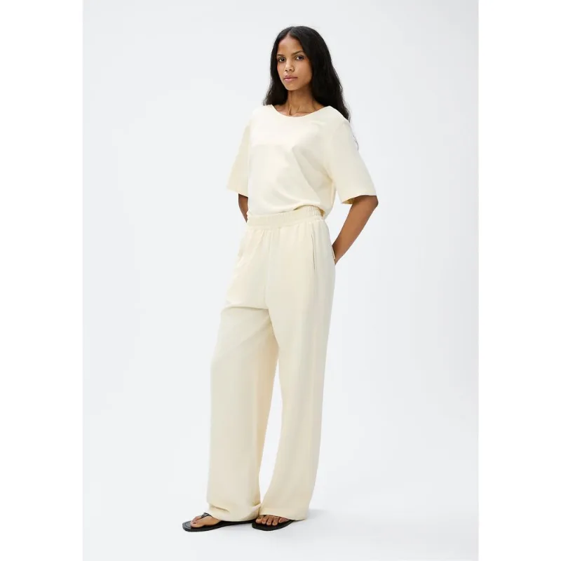 Calça Feminina Reta Cintura Média - Creme 038