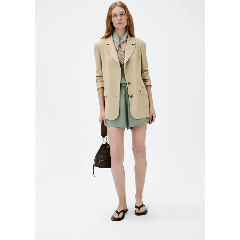 Blazer Feminino Reto em Viscolinho - Caqui P