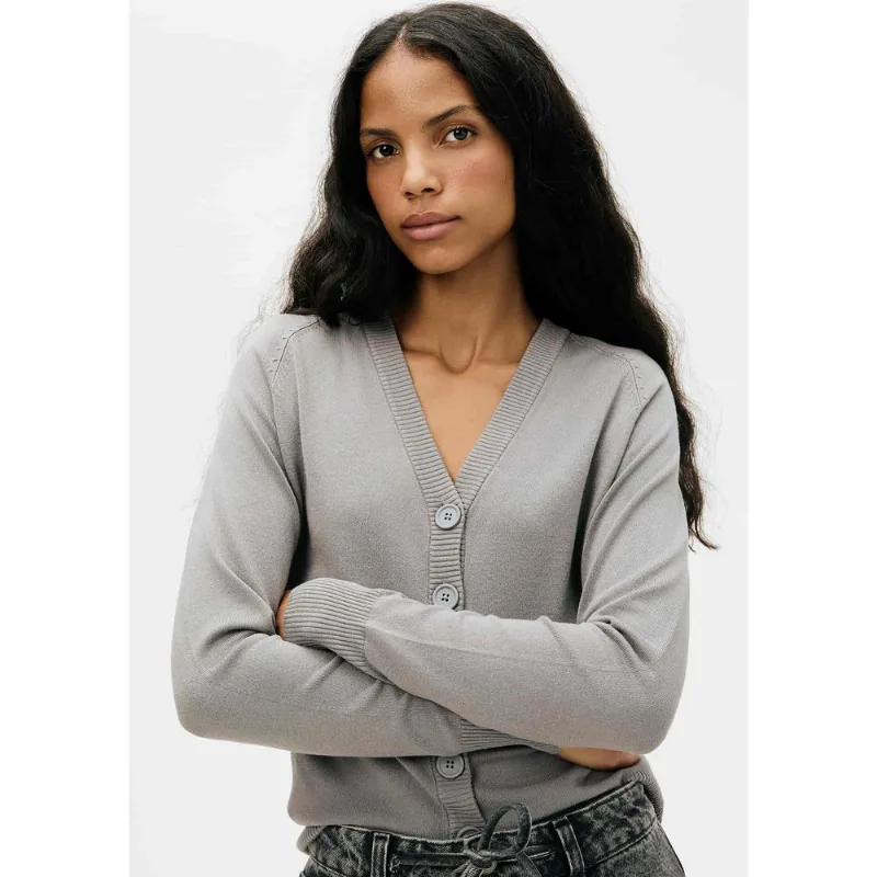 Cardigan Feminino Em Tricô - Cinza M