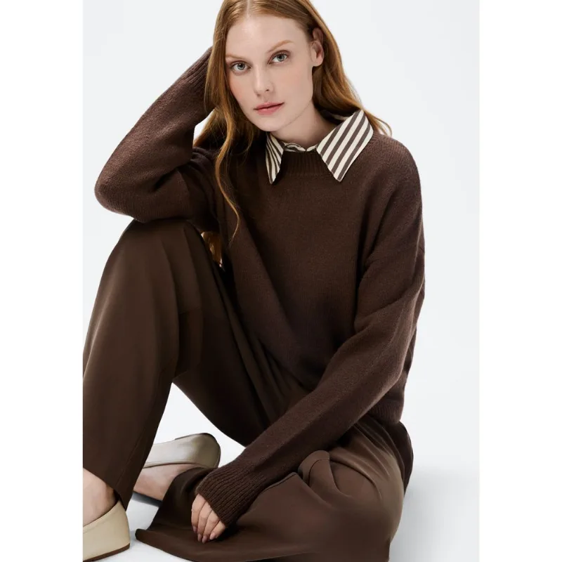 Blusão Básico Feminino Em Tricô - Marrom M