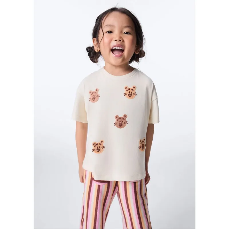 Blusa Infantil Menina Toddler Com Apliques - Creme 001