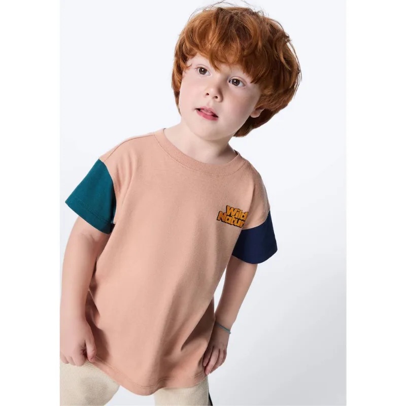Camiseta Infantil Menino Toddler Oversized - Bege 002