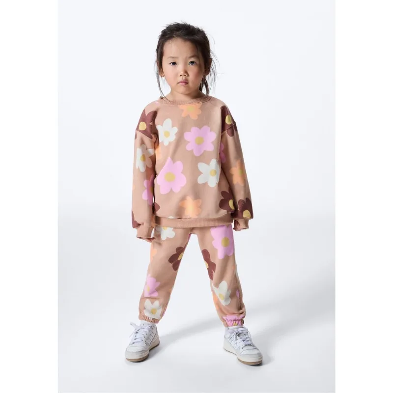 Calça Infantil Menina Toddler Jogger Estampada - Bege 002