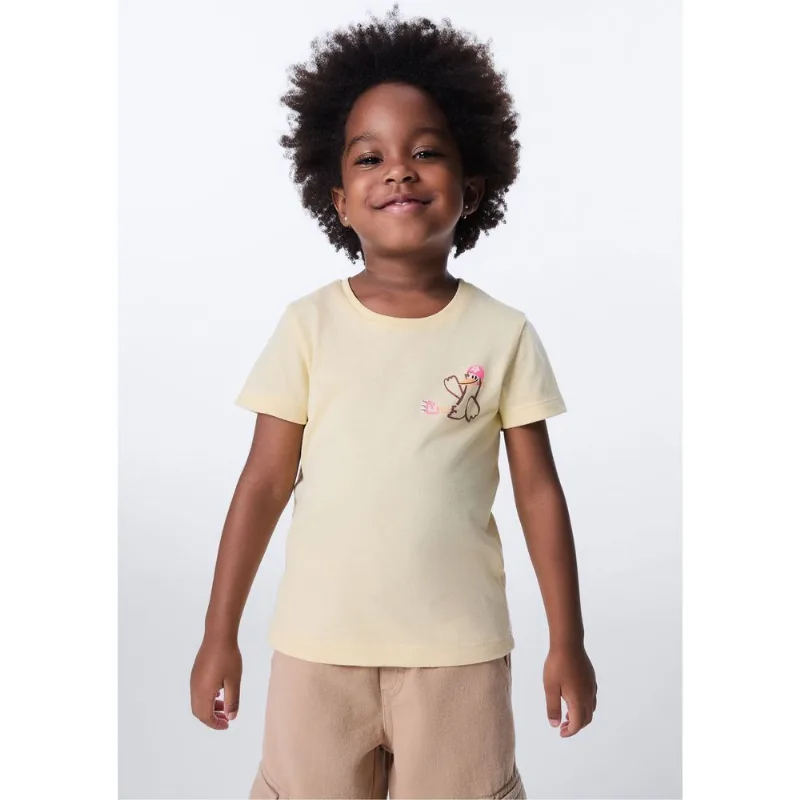 Blusa Infantil Menina Toddler Com Estampa - Amarelo 003