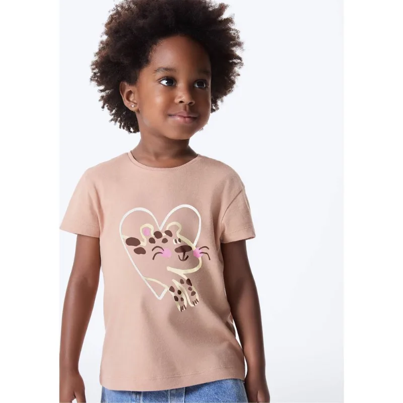 Blusa Infantil Menina Toddler Com Estampa - Bege 002