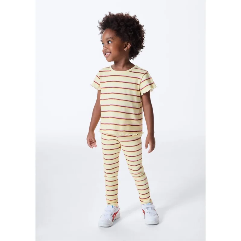 Calça Legging Infantil Menina Toddler Estampada - Amarelo 001
