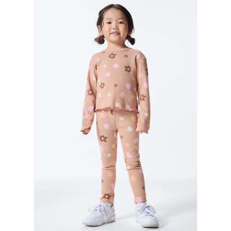 Calça Legging Infantil Menina Toddler Estampada - Bege 002
