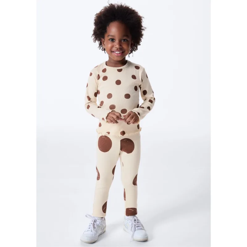 Calça Legging Infantil Menina Toddler Estampada - Creme 002