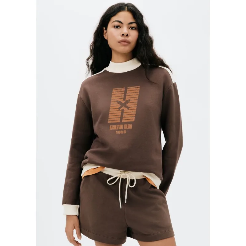 Blusão Feminino Em Moletom Estampado - Marrom XG