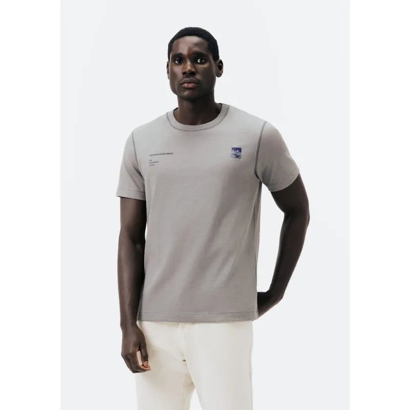 Camiseta Masculina Manga Curta Com Estampa - Cinza XXG