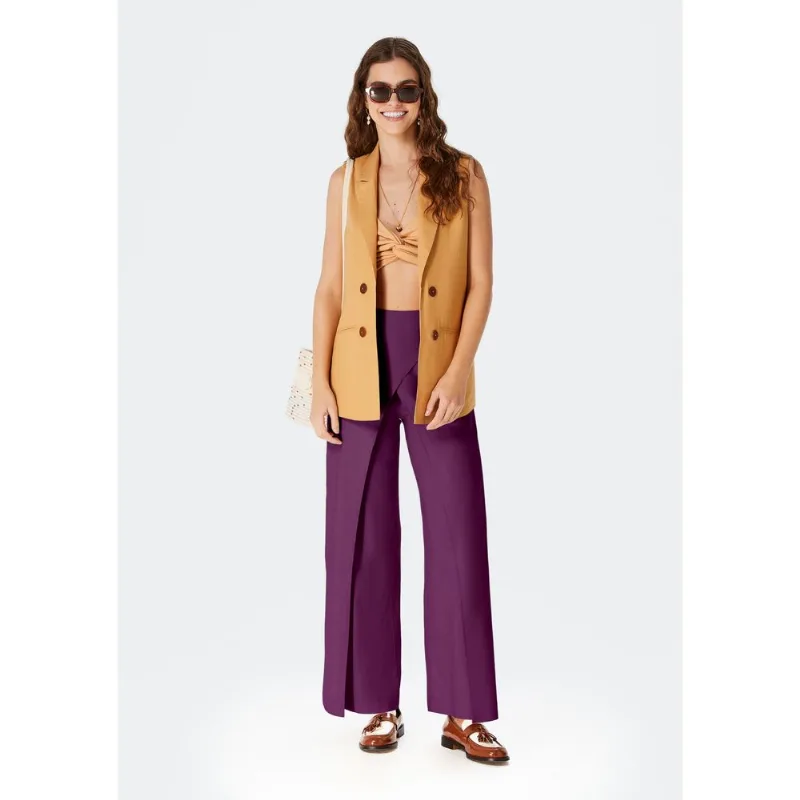 Calça Feminina Pantalona Envelope - Roxo 044