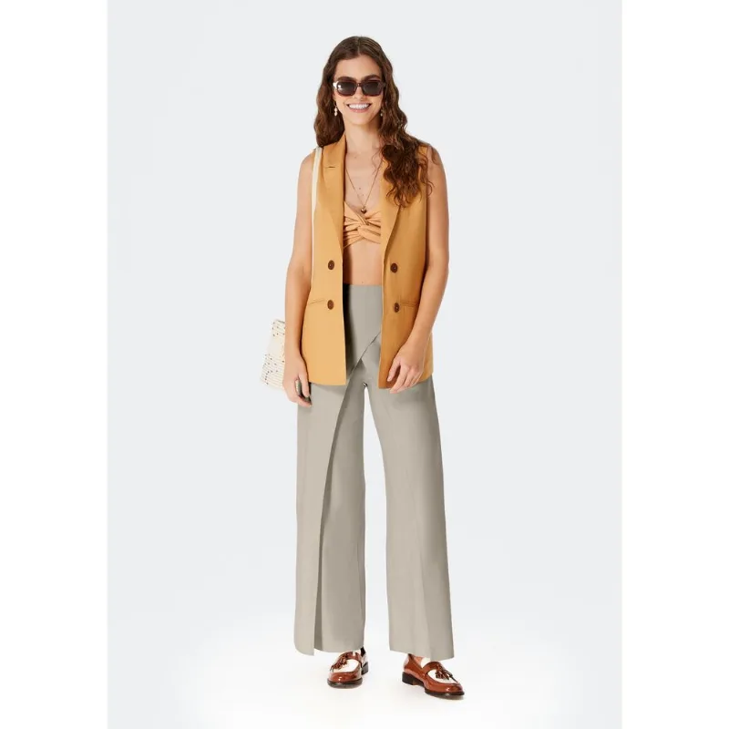 Calça Feminina Pantalona Envelope - Cinza 044